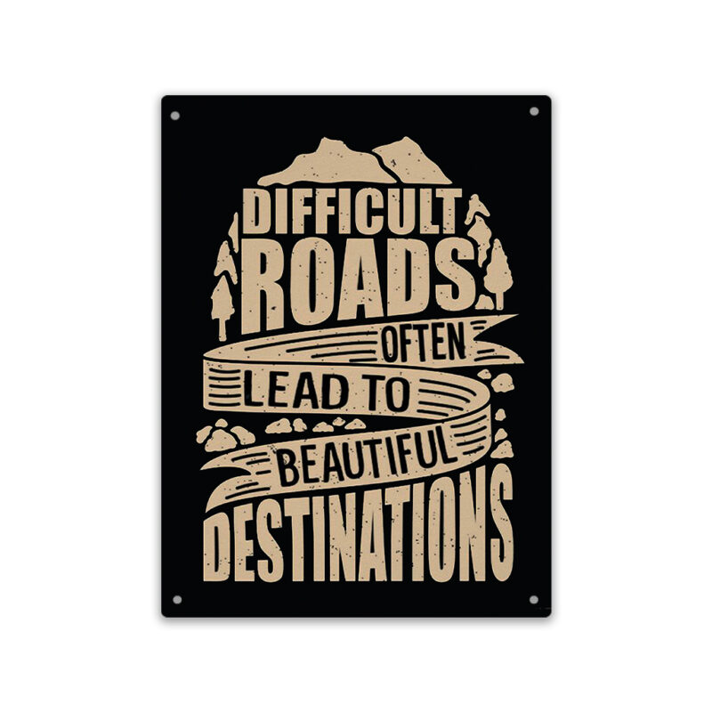 Difficult Roads A3 aluminium sign with corner holes cover image QLD NSW VIC TAS SA WA NT